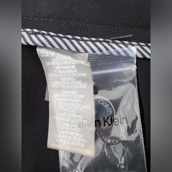 Calvin Klein Womens 12 Black Pants Modern Tapered Leg Fit Short Office NWT - Picture 7 of 12